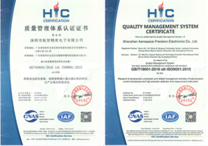 ISO9001 Quality Management System Certificate