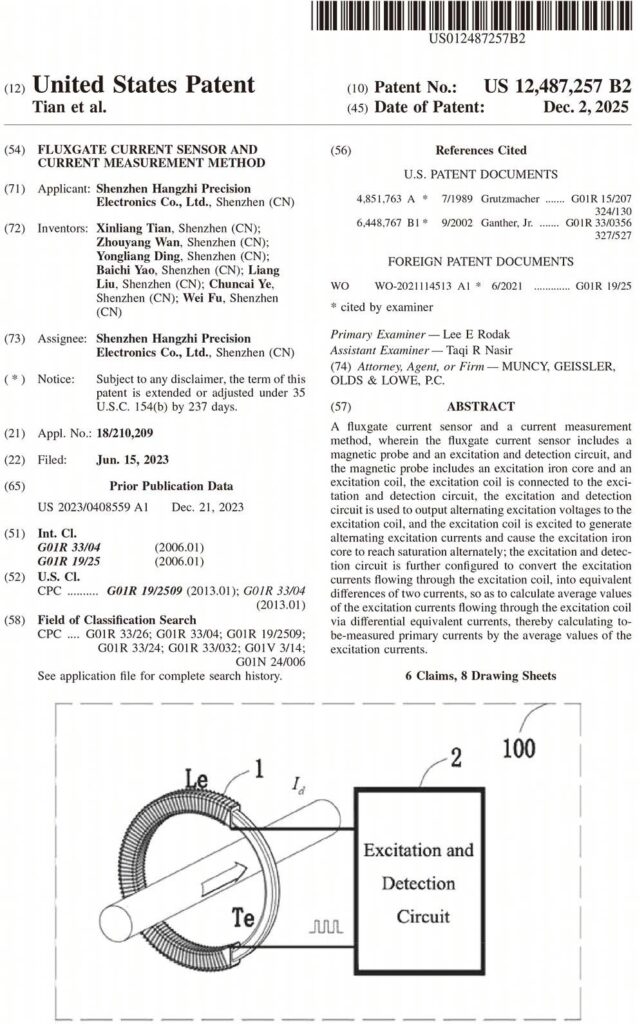 Fluxgate Current Sensor and Measurement Method